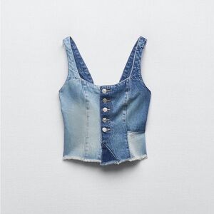 Zara two tone denim corset